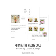 Peonia the Peony Doll amigurumi pattern by LovenikaDesign