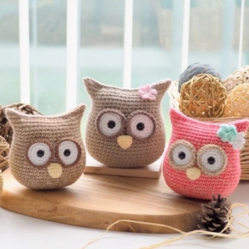 owl family: mum and baby amigurumi pattern by RNata
