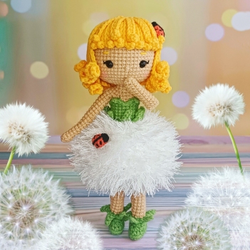 Adelia the Dandelion Doll amigurumi pattern by LovenikaDesign