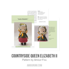 Countryside Queen Elizabeth II amigurumi pattern by Amour Fou