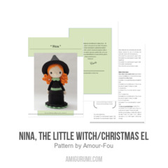 Nina The Little Witch/Christmas Elf amigurumi pattern by Amour Fou