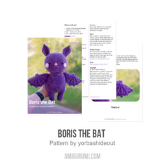 Boris the Bat  amigurumi pattern by yorbashideout