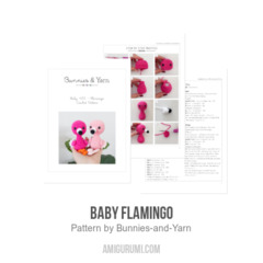 Baby Flamingo amigurumi pattern by Bunnies and Yarn