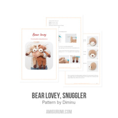 Bear lovey, snuggler amigurumi pattern by Diminu