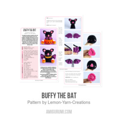 Buffy the Bat amigurumi pattern by Lemon Yarn Creations