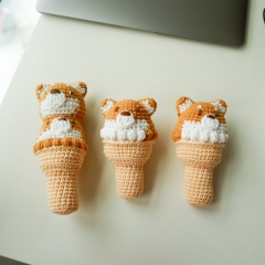 Shiba Inu Ice Cream amigurumi by Eweknitss