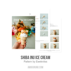 Shiba Inu Ice Cream amigurumi pattern by Eweknitss