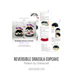 Reversible Dracula Cupcake amigurumi pattern by Chibiscraft
