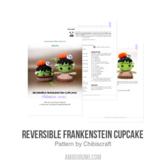 Reversible Frankenstein Cupcake amigurumi pattern by Chibiscraft