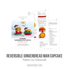 Reversible Gingerbread Man Cupcake amigurumi pattern by Chibiscraft