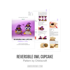 Reversible Owl Cupcake amigurumi pattern by Chibiscraft