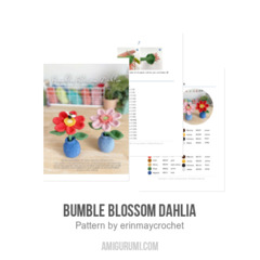 Bumble Blossom Dahlia amigurumi pattern by erinmaycrochet