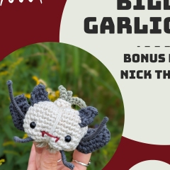 Bill the spooky garlic bat   amigurumi pattern by Cosmos.crochet.qc