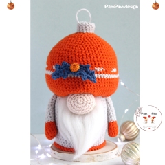 Crochet Christmas Ornament gnome amigurumi pattern by PamPino Gnomes