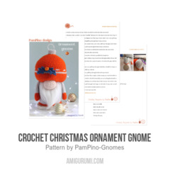 Crochet Christmas Ornament gnome amigurumi pattern by PamPino Gnomes