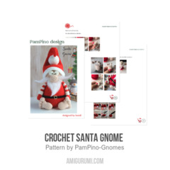 Crochet Santa gnome  amigurumi pattern by PamPino Gnomes