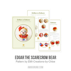 Edgar the Scarecrow Bear amigurumi pattern by EMI Creations by Chloe