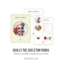 Skully the Skeleton Panda amigurumi pattern by EMI Creations by Chloe