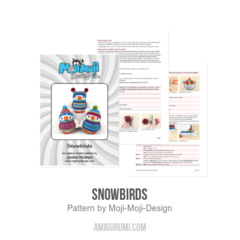 Snowbirds amigurumi pattern by Janine Holmes at Moji-Moji Design