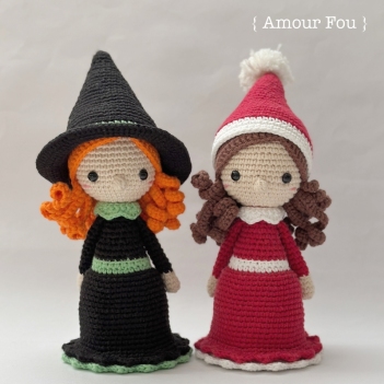 Nina The Little Witch/Christmas Elf amigurumi pattern by Amour Fou