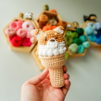Shiba Inu Ice Cream amigurumi pattern by Eweknitss