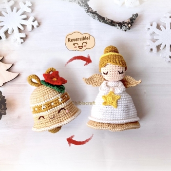 Reversible Christmas Angel and Bell amigurumi pattern by Chibiscraft