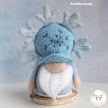 Snowflake gnome amigurumi pattern by PamPino Gnomes