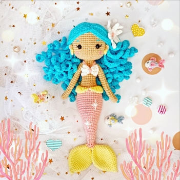 Shiny the Mermaid amigurumi pattern by LovenikaDesign