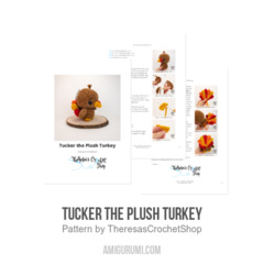 Tucker the Plush Turkey amigurumi pattern by Theresas Crochet Shop