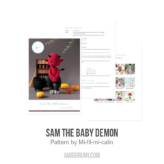 Sam the baby demon amigurumi pattern by Mi fil mi calin