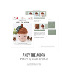 Andy the Acorn amigurumi pattern by Elisas Crochet