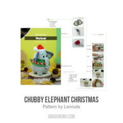 Chubby Elephant Christmas amigurumi pattern by Lennutas