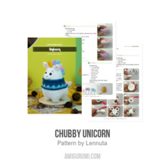 Chubby Unicorn amigurumi pattern by Lennutas