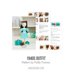 1940s outfit amigurumi pattern by Fluffy Tummy