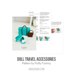 Doll travel accessories amigurumi pattern by Fluffy Tummy