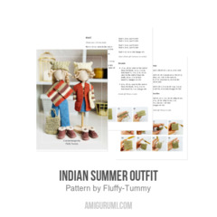 Indian summer outfit amigurumi pattern by Fluffy Tummy
