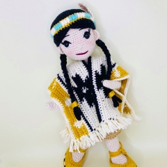 Native American doll amigurumi pattern by Fluffy Tummy