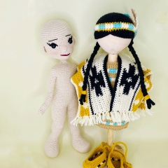 Native American doll amigurumi by Fluffy Tummy
