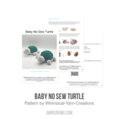Baby No Sew Turtle amigurumi pattern by Whimsical Yarn Creations