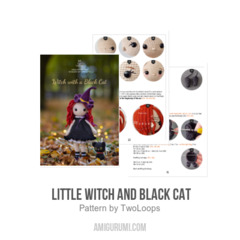 Little Witch and black cat amigurumi pattern by TwoLoops