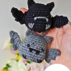 Dracula the bat crochet keychain amigurumi pattern by Cosmos.crochet.qc