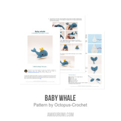 Baby whale amigurumi pattern by Octopus Crochet