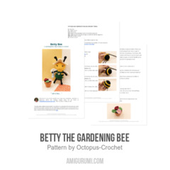 Betty the gardening bee amigurumi pattern by Octopus Crochet