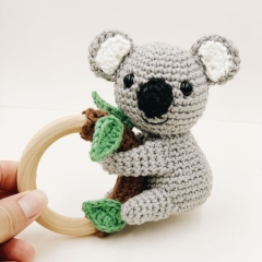 Louis the Koala baby rattle amigurumi pattern by Octopus Crochet