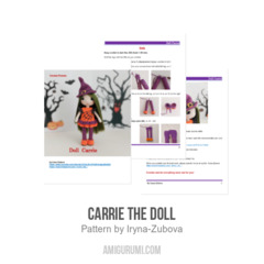 Carrie the doll amigurumi pattern by Iryna Zubova