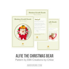 Alfie the Christmas Bear amigurumi pattern by EMI Creations by Chloe