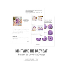 Nightwing the Baby Bat amigurumi pattern by LovenikaDesign