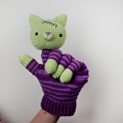 Halloween Zombie Kitten Hand Puppet amigurumi by StuffTheBody