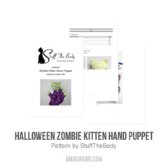 Halloween Zombie Kitten Hand Puppet amigurumi pattern by StuffTheBody