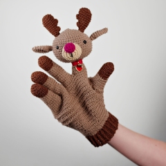 Rudolph the Reindeer Glove Puppet amigurumi by StuffTheBody